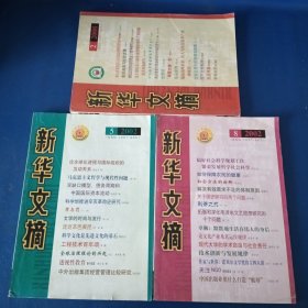 新华文摘2000一2，2002一5，8期。三本合售