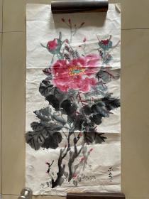 花鸟画国画水墨牡丹图花卉字画书画竖幅作品条幅纯手绘无题自鉴不详