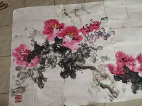 刘新平牡丹画一幅