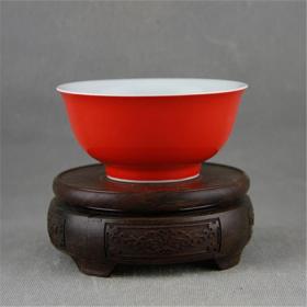 红釉大清御膳房款瓷碗
