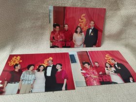 外国人婚礼照片三张合售 收藏杂项