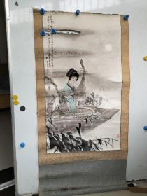 苏州著名连环画家  程宗元  人物画一副 品相较差 有破损 （见图）尺寸95x53 保真