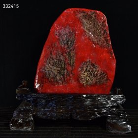 海外回流 老货昌化鸡血石水草冻大红袍 天然【风景石】摆件 名家篆刻家 【杨明】作