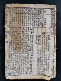 刻工很漂亮的古香阁 广州东莞人邓林退菴手著《四书补注备旨》存卷3、6、8三册。