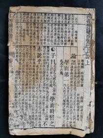 刻工很漂亮的古香阁 广州东莞人邓林退菴手著《四书补注备旨》存卷3、6、8三册。