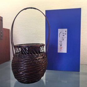 日本竹编花篮 （有盒）