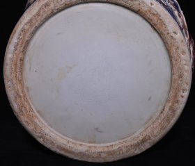 旧藏 明永乐青花釉里红浮雕龙凤纹盖罐 高47×29厘米