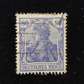 外国邮票 德国邮票早期女神图案 信销1枚 如图