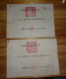 1952年澄海县私立小学第一.二学期校务呈报表-校长许乃光曾任澄海县政协主席 --许乃光：（1923-1996），革命志士，曾任澄海县政协主席！第一学期13面.二学期12面