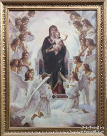 北京油画学会理事王继民:精品油画：圣母子与天使，出自北京新#社