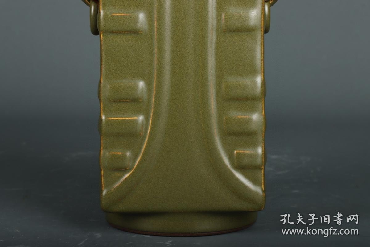 清乾隆茶叶末双耳四方瓶