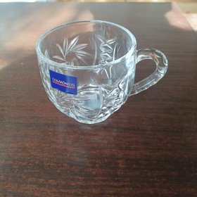 岀口法国雕花玻璃茶杯咖啡杯雕工精细难得的工艺上品。4件