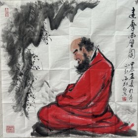 【终身保真字画，得自画家本人】刘海郡 68X68cm！  一九七五年生，上海市人，现为虹口美术家协会会员，崇恩书画院画师，上海名家艺术研究协会名家书画院画师。