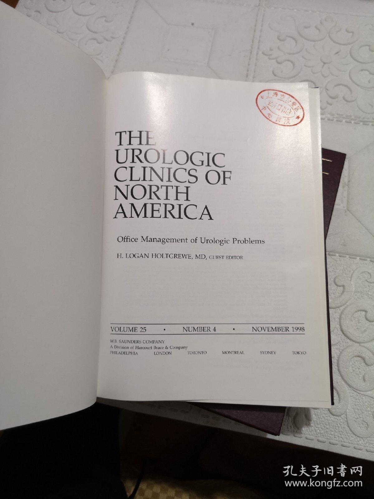 THE UROLOGIC CLINICS OF NORTH AMERICA 1998全年16开精装合订4册全 英文原版医学书