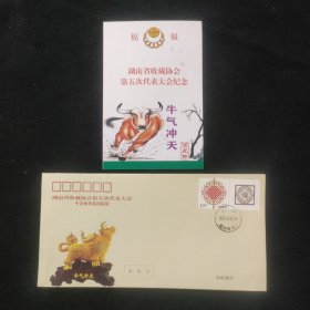 祝福 湖南省收藏协会第五次代表大会纪念～邮资封片一套