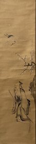 A137. 古旧老画立轴，常昌款，《贺寿图》，包老。