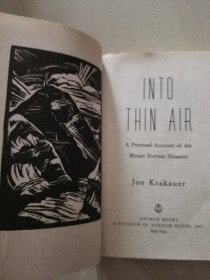 Into Thin Air：A Personal Account of the Mt. Everest Disaster