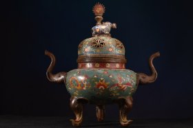 景泰蓝吉祥如意熏炉 高45cm 宽41cm 口径18cm 重7740克