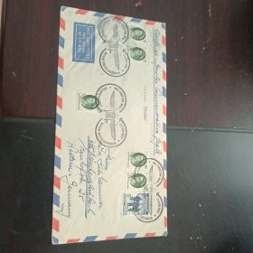 1967年澳大利亚发行澳大利亚航空首航50周年纪念实寄封一枚，盖3枚特别纪念邮戳，少见邮品，本店邮品满25元包邮，本店还在孔网开“韶州邮社”