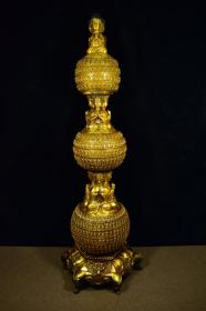 黄铜鎏金万佛塔 尺寸32*96厘米 重约15公斤