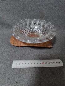 水晶玻璃 厚胎 中钵 水晶皿 笔洗 烟皿