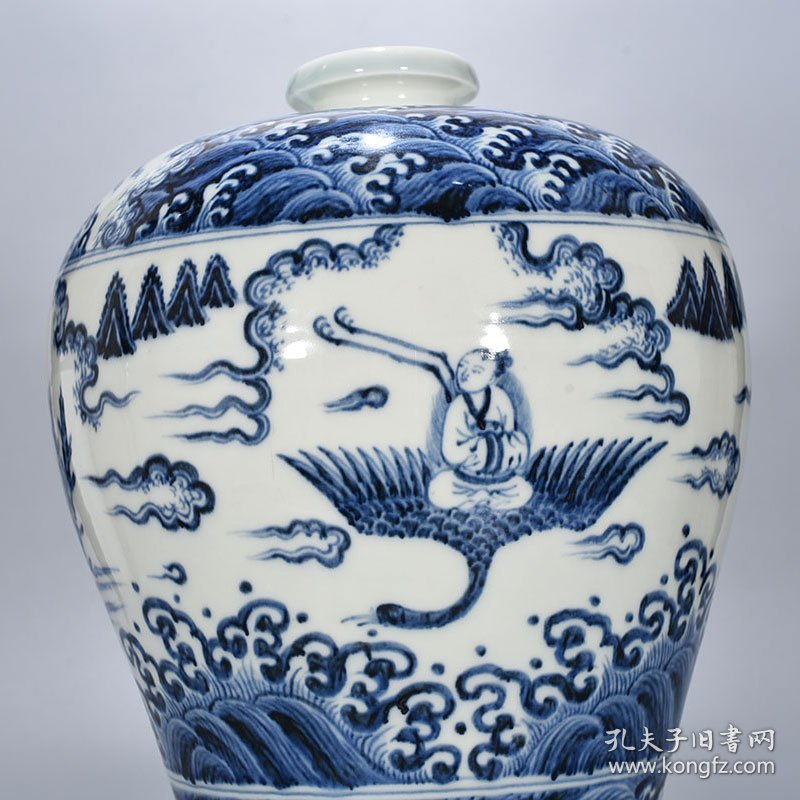 旧藏 明永乐青花人物纹梅瓶 42×28厘米