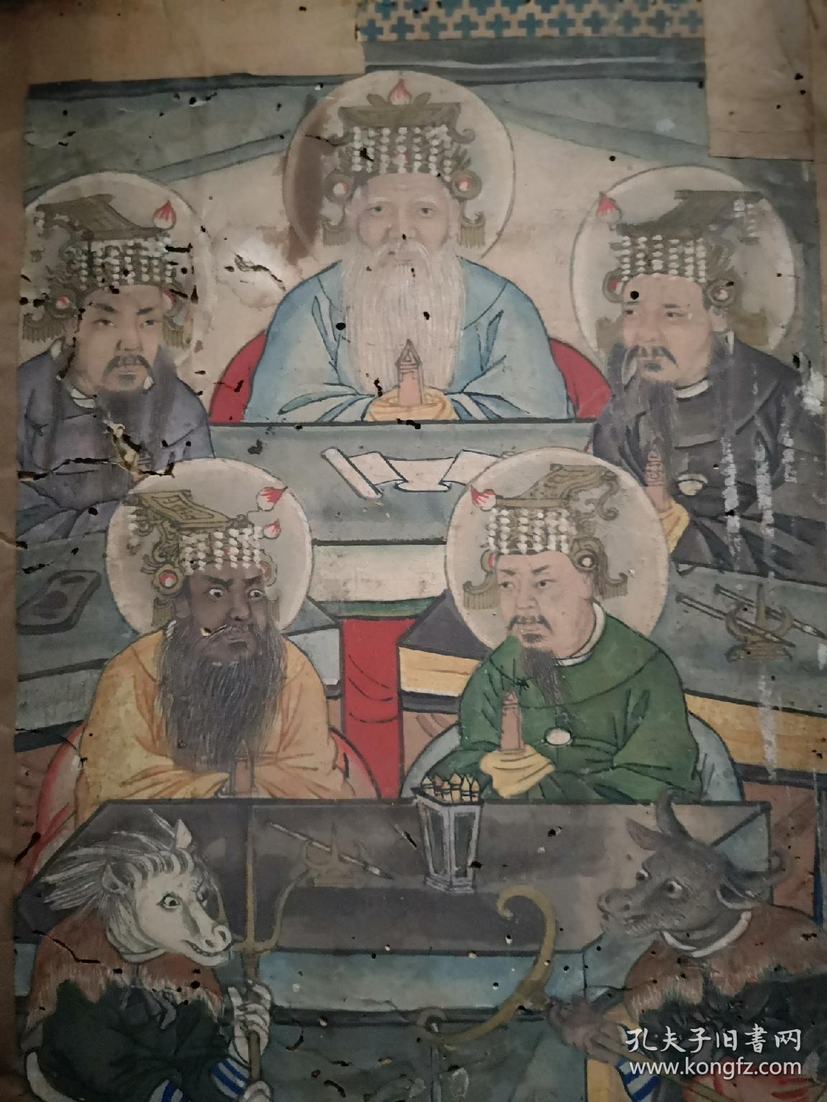 点击查看原图 明或清绘、左右十殿阎王像