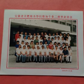 《怀旧合影照片》 安徽省合肥粮食学校粮加专业二班毕业留念 1988.6