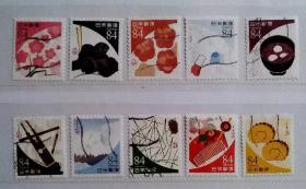 日本信销邮票～2019年《传统色》第三集84円，10全