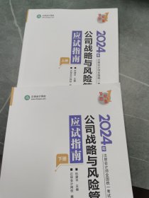 2024年注册会计师cpa考试注会教材辅导图书 公司战略与风险管理 应试指南上下两册如图
