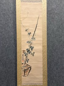 古筆花卉图，【小室翠雲】 
1874 - 1945（明治七~昭和二十）72歲。本名 貞次郎，號翠雲、長興山人、長興山莊、徵人、佳麗庵、環 堵畫屋、古夢廬。群馬縣館林市生人。16歲受業田崎草 雲。1924年與1929年均以日本代表身份，分別到中國 和德國籌辦美術展覽