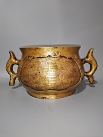 古董 古玩收藏 铜器 铜香炉 传世铜炉 回流铜香炉 纯铜香炉 长29厘米，宽20厘米，高14.5厘米，重量8.5斤