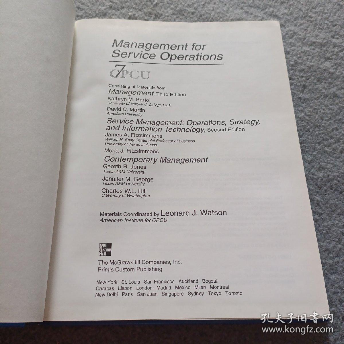 Management for Service Operations First Edition
