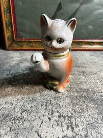 70，80年代，红釉招财猫造型酒壶