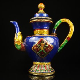 纯铜景泰蓝藏式酒壶 工艺精湛 器型款式精美 重980克 高20厘米 宽19厘米 003865