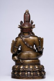 清合金铜嵌银黄财神坐像