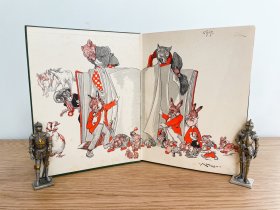 1938年《你好，兔子比尔》初版 兔八哥原型 海量的整本插图，有非常漂亮的蝴蝶页插图，非常漂亮 Heyo, Brer Rabbit! Tales of Brer Rabbit and his friends, retold from the original.  Blyton Enid