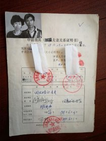 89年夫妻标准照片一张，申请出具巜夫妻关系证明书》一张，附双方单位介绍信各一份