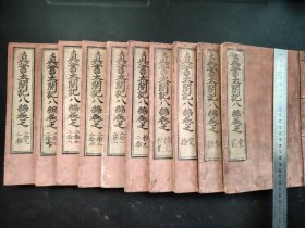 手抄书道古籍《真书太阁记》八编10册，书法本，古抄本，字体罕见，朱红印章，尺寸23*16