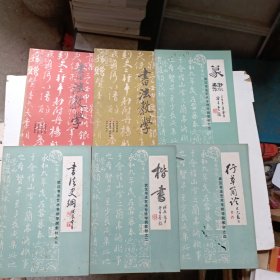 武汉书法艺术专修学院教材（2，3，4，5），书法教学两册共6册合售