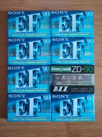 磁带 // 八盘合售：SONY 90EFB（5盘）+SONY 60EFB（2盘）+ ZD 90（1盘） 空白带 / 未拆封