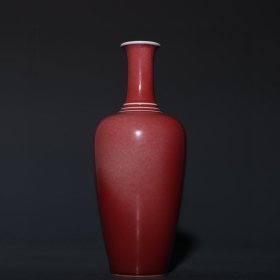 旧藏清康熙豇豆红柳叶瓶