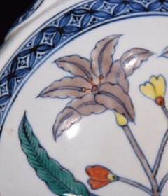 明宣德青花五彩秋葵纹扁瓶尺寸33*23厘米编号1346258007