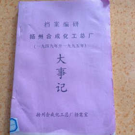 扬州合成化工总厂（1949—1995）大事记