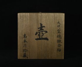 回流瓷大明宣德古彩洒金壶，高12×14厘米