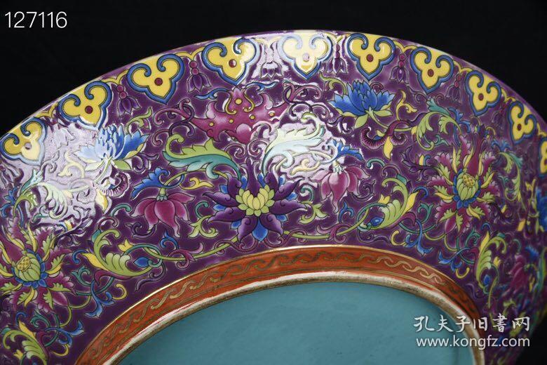 清雍正珐琅彩鎏金雕刻凤凰戏牡丹纹盘子