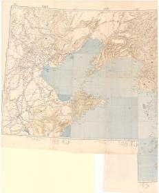 古地图1894 朝鲜及渤海近傍-假制东亚舆地图-1。纸本大小127.26*153.92厘米。宣纸艺术微喷复制。