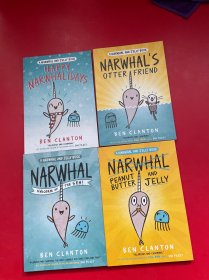 Narwhal's Otter Friend (A Narwhal and Jelly Book #4) Illustrated, 英文儿童绘本4本合售