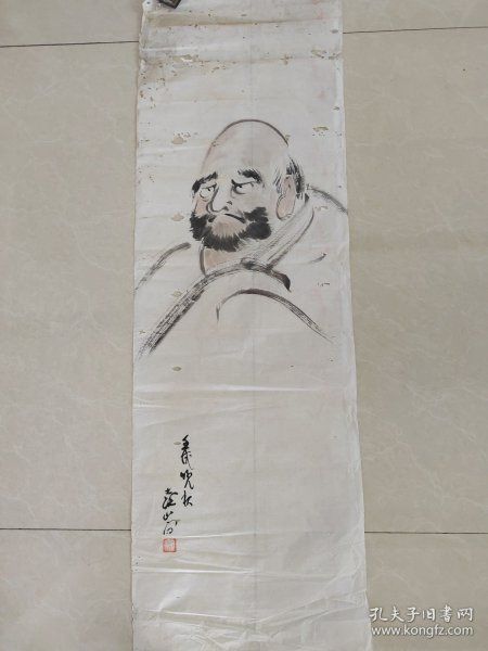 《17》水墨画一幅110cmx35cm  日本回购画  古艺术手绘
