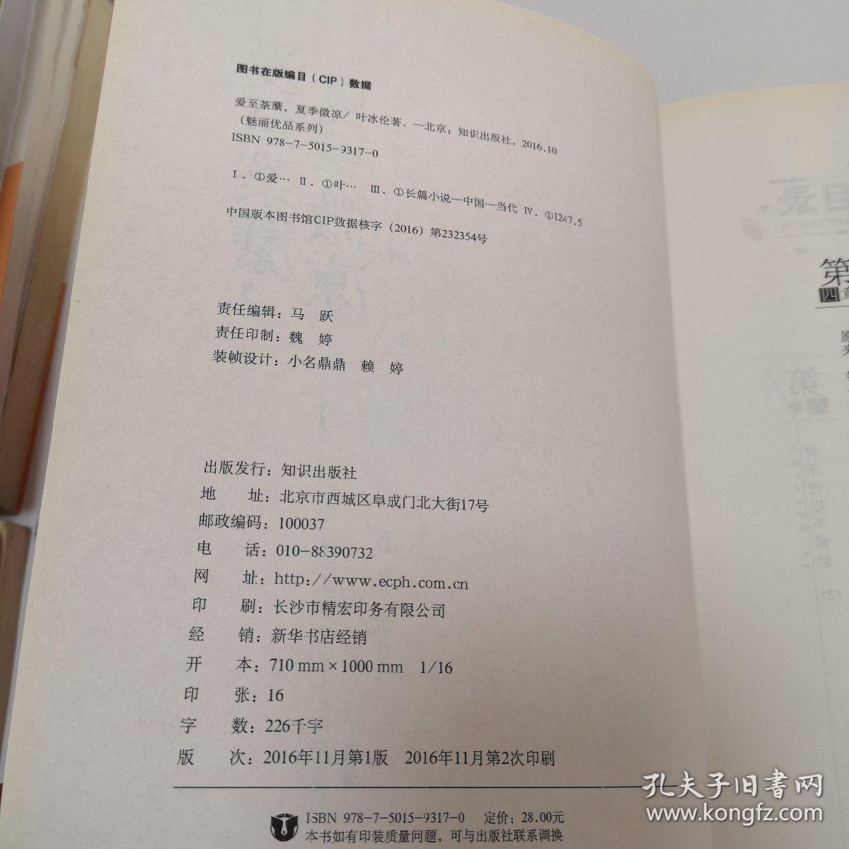 爱至荼蘼，夏季微凉：魅丽优品重点打造 青春文学畅销作者 叶冰伦  继《再见，小时候》之后又一青春力作